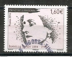 Isabelle Sandy, La VOIX De RADIO ANDORRA Dans Les Années 1960-1970, Un Timbre Oblitéré 2016 - Used Stamps