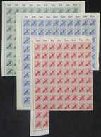 1513 GERMAN LEVANT: Yvert 52 X64 + 53 X68 + 54 X67, All In Large Parts Of Sheets, MNH (about 30% With Minor Staining), V - Other & Unclassified