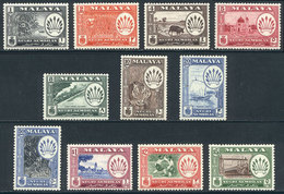 1548 MALAYA: Sc.64/74, 1957/63 Animals, Ships, Trains, Sports And Other Topics, Complete Set Of 11 Values, Mint With Tin - Negri Sembilan