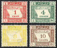 1552 MALAYA - TRENGGANU: Sc.J1/J4, 1937 Complete Set Of 4 Values, The Low Value Very Lightly Hinged And The Rest MNH Per - Trengganu