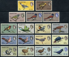 1570 MAURITIUS: Sc.276/290 + 279a + 284a, 1965 Birds, Complete Set Of 15 Values + The 2 Values Issued In 1966 And 1967 W - Mauritius (1968-...)