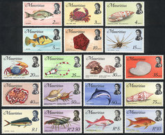 1571 MAURITIUS: Sc.339/356, 1969 Fish And Marine Fauna, Complete Set Of 18 Unmounted Values, Excellent Quality, Catalog  - Mauritius (1968-...)