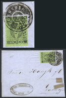 1573 MEXICO: Large Port Of An Entire Letter Sent (circa 1861) From LEÓN To Guanajuato Franked With 1R. With GUANAJUATO O - Messico