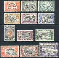 1599 NIGERIA: Sc.80/91, 1953 Ship, Art, Horses Etc., Complete Set Of 12 Values, Mint With Tiny Hinge Marks, VF Quality,  - Nigeria (1961-...)