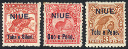 1601 NIUE: Sc.10/13, 1903 Complete Set Of 3 Overprinted Values, Fine Quality, Catalog Value US$65. - Niue