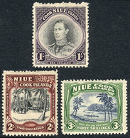 1602 NIUE: Sc.73/75, 1938 Complete Set Of 3 Unused Values, VF Quality, Catalog Value US$30. - Niue