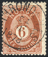 1609 NORWAY: Sc.20, 1872/5 6s. Used, VF Quality! - Altri & Non Classificati