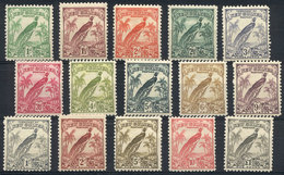 1614 NEW GUINEA: Sc.31/45, 1932/4 Birds, Complete Set Of 15 Values, Mint Lightly Hinged, VF Quality, Catalog Value US$29 - Papua-Neuguinea