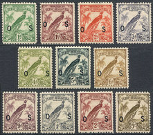 1616 NEW GUINEA: Sc.O12/O22, 1931 Birds, Complete Set Of 11 Values, Mint Lightly Hinged, VF Quality, Catalog Value US$26 - Papouasie-Nouvelle-Guinée