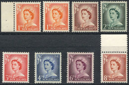 1620 NEW ZEALAND: Sc.306/12, 1955/9 Elizabeth II, Complete Set Of 7 Unmounted Values (the Low Value 2p. Hinged), Excelle - Autres & Non Classés