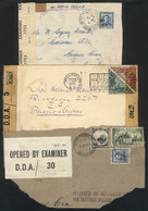 1626 NEW ZEALAND: 2 Covers + 1 Parcel Post Fragment Sent To Argentina In 1943/4, All CENSORED, Interesting! - Other & Unclassified