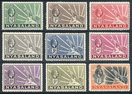 1631 NYASALAND: Sc.38/47, 1934/5 George V And Leopard, Compl. Set Of 9 Values, Mint Very Lightly Hinged (barely Visible  - Nyassaland (1907-1953)