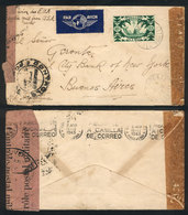1633 FRENCH OCEANIA: Airmail Cover Sent From PAPPETE To Argentina On 26/JUN/1943 Franked With 20Fr., Double Censorship,  - Altri - Oceania