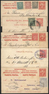 1649 PARAGUAY: 4 Postal Stationeries With Additional Franking + 1 PC Sent To Argentina Between 1892 And 1936, Very Nice  - Paraguay