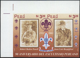 1658 PERU: Sc.1329, 2002 Scouts, The Set Of 2 IMPERFORATE Values, Excellent Quality, Rare! - Peru