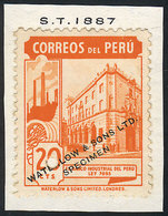 1681 PERU: Sc.379, 1938 20c. Banco Industrial, SPECIMEN Of Waterlow & Sons Ltd. In A Color Different From The Adopted On - Perù