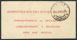 1704 PERU: Postal Label For ""OPEN MAIL ARTICLES"", Used In Iquique On 12/AU/1938?, VF Quality, Rare!" - Peru