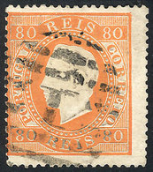 1736 PORTUGAL: Sc.44c, 1870/84 80r. Orange, Perf 14¼, Very Fine Quality, Very Rare! - Autres & Non Classés