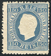 1737 PORTUGAL: Sc.47, 1870/84 150r. Light Blue, Mint Original Gum, Very Fine Quality! - Autres & Non Classés