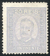 1743 PORTUGAL: Sc.70a, 1892/3 20r. Lavanda Perf 13½, Mint Original Gum, VF! - Autres & Non Classés