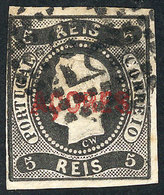 1769 PORTUGAL - AZORES: Sc.1, 1868 5r. Black, Used, Fine Quality - Other & Unclassified