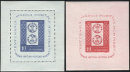 1791 ROMANIA: Yvert 41/42, 1958 Stamp Centenary, The Set Of 2 Values, Unmounted, Excellent Quality! - Altri & Non Classificati