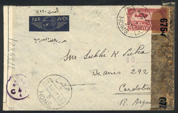 1824 SYRIA: Airmail Cover Sent To Argentina On 25/JA/1943, With Interesting Double Censorship, Very Attractive! - Syrien