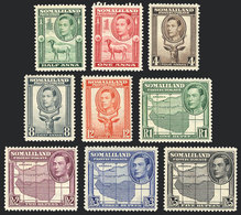 1827 SOMALILAND: Sc.84/85 + 88 + 90/95, 1938 Animals And Maps, 9 Values Of The Set Of 12 (missing 2, 3 And 6a.), MNH, Ve - Somalie (1960-...)