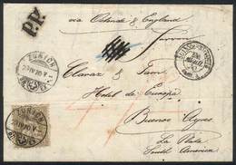 1842 SWITZERLAND: 23/APR/1870 ZURICH - ARGENTINA: Complete Folded Letter Franked By Sc.50 (1Fr. Golden), Sent To Buenos  - ...-1845 Prefilatelia