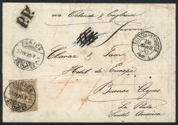1842 SWITZERLAND: 23/APR/1870 ZURICH - ARGENTINA: Complete Folded Letter Franked By Sc.50 (1Fr. Golden), Sent To Buenos  - ...-1845 Préphilatélie