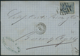 1918 URUGUAY: 27/JUL/1869 SALTO - Buenos Aires: Folded Cover Franked By Sc.30, With Semi-mute ""B"" Barred Oval Cancel A - Uruguay