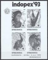 Indonesia 1993, WWF, Orang Utan, Indopex93, Black And White BF - Gorillas