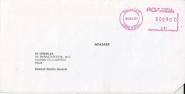 6449FM- AMOUNT 600, BUCHAREST, RED MACHINE STAMPS ON COVER, 2000, ROMANIA - Briefe U. Dokumente