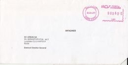 6449FM- AMOUNT 600, BUCHAREST, RED MACHINE STAMPS ON COVER, 2000, ROMANIA - Lettres & Documents