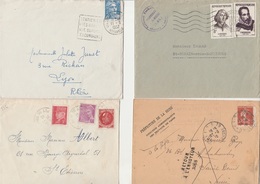 LOT DE 10 LETTRES AFFRANCHISSEMENT DIVERS DES ANNEES 1910 -1958 - 1921-1960: Période Moderne