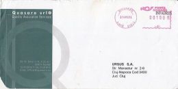 6453FM- AMOUNT 1000, BUCHAREST, RED MACHINE STAMPS ON COVER, COMPANY HEADER, 2001, ROMANIA - Storia Postale