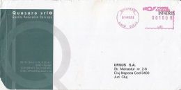 6453FM- AMOUNT 1000, BUCHAREST, RED MACHINE STAMPS ON COVER, COMPANY HEADER, 2001, ROMANIA - Brieven En Documenten