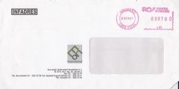 6461FM- AMOUNT 700, BUCHAREST, RED MACHINE STAMPS ON COVER, COMPANY HEADER, 2001, ROMANIA - Cartas & Documentos