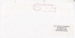 6462FM- AMOUNT 2200, BUCHAREST, RED MACHINE STAMPS ON COVER, 2001, ROMANIA - Covers & Documents