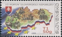SLOVAKIA - 15th ANNIVERSARY OF THE SLOVAK REPUBLIC 2008 - MNH - Ungebraucht