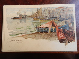 17242) CARTE ARTISTIQUE CANNES LE PORT ILLUSTRATORE:MANUEL WIELANDT NON VIAGGIATA 1910 CIRCA - Wielandt, Manuel