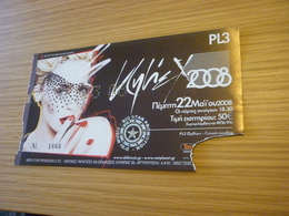 Kylie Minogue Ticket D'entree Music Concert In Athens Greece 2008 - Concerttickets