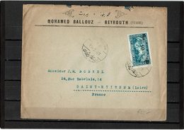 LCA5 - GRAND LIBAN LETTRE  A DESTINATION DE ST ETIENNE FEVRIER 1927 - Cartas & Documentos