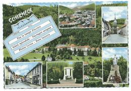 Delcampe - CPSM MULTIVUES COLORISEE TELEGRAMME DE SCHIRMECK, BAS RHIN 67 - Schirmeck