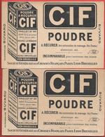 2 Buvards Anciens Produits Ménagers : CIF Poudre à Récurer -UNIS FRANCE - Sté Des Cirages Français -PARIS-LYON-BRUXELLES - Wassen En Poetsen