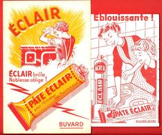 2 Buvards Anciens Illustrés -  Produits Ménagers : PATE ECLAIR Pour Entretien Des Fourneaux - ETS. LIEM à LILLE - Limpieza