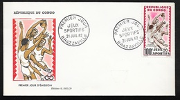 Congo  FDC  Lettre Illustrée Premier Jour Brazzaville Le 21/07/1962 Le Poste Aérienne N°7 Jeux Sportifs Basket - Ball TB - FDC