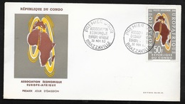 Congo  Lettre Illustrée Premier Jour Brazzaville 30/11/1963 Poste Aérienne N°14 Europafrique Association Economique TB - 1963