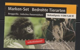 LOT 499 - ALLEMAGNE  CARNET N°  2036 ** - GORILLES Et RHINOCEROS ( 4 X 2 Val) Cote 22.50€ Faciale 5.60€ - Gorillas