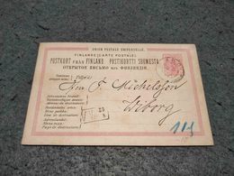 FINLAND STATIONERY CARD ABO - TURKU CANCEL 1886 - Entiers Postaux